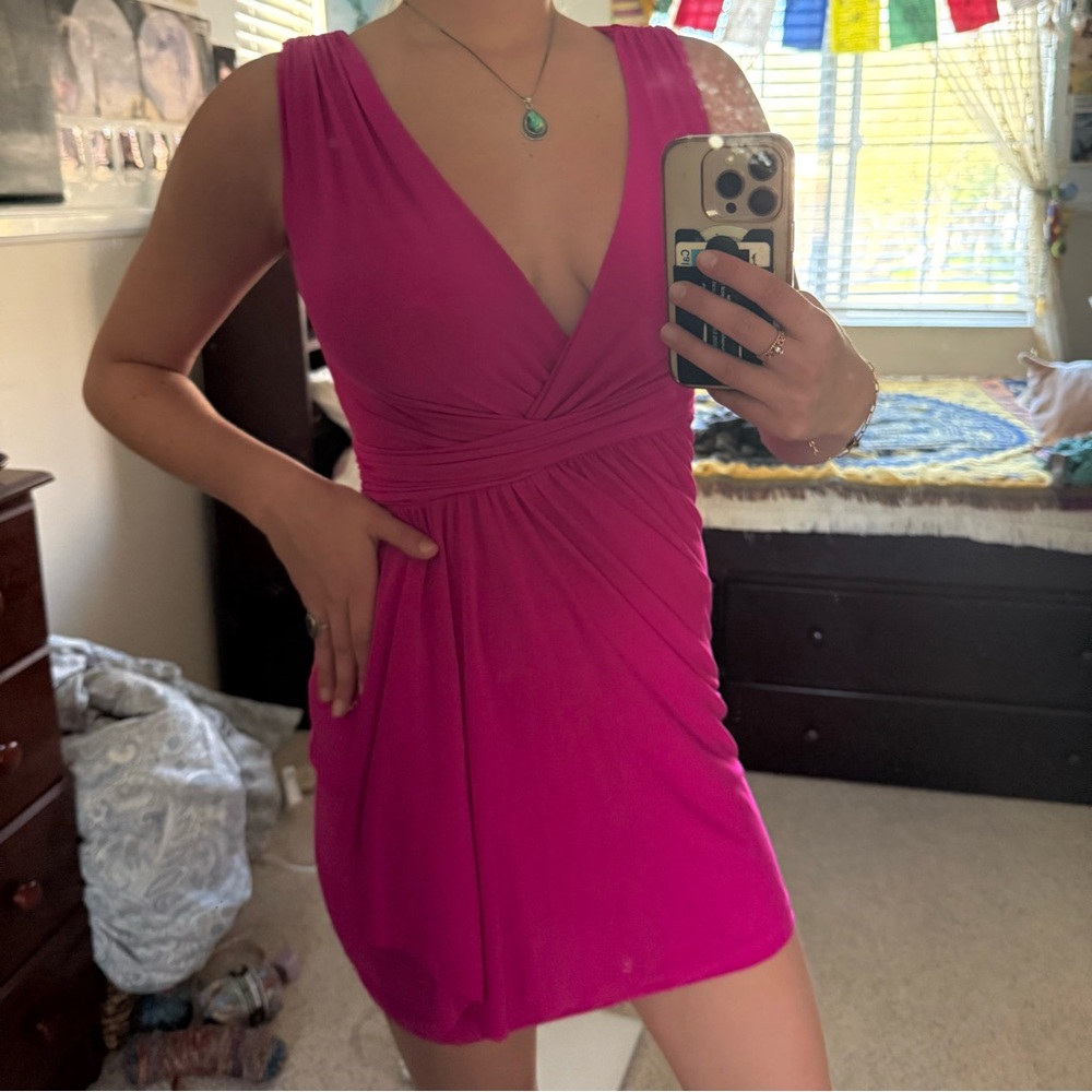 Lauren Ralph Lauren magenta pink cocktail dress
